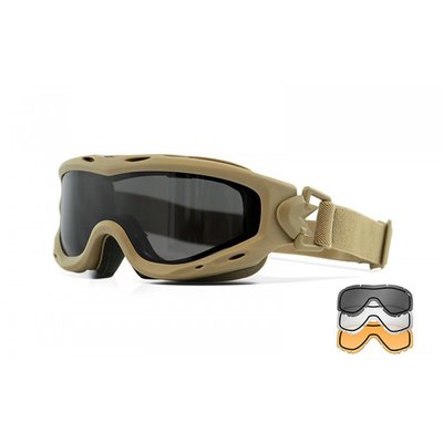 Тактичні захисні окуляри Wiley X Spear Smoke Grey/Clear/Light Rust 3 Lenses l Tan [One Size] SP293DLT фото
