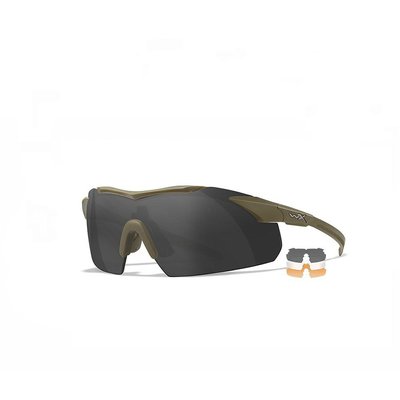 Тактичні захисні окуляри Wiley X Vapor Comm Temples 2.5 Grey/Clear/Light Rust 3 Lenses l Tan 499 3562 фото